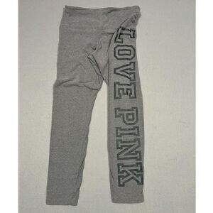 Victoria's Secret "Love Pink" Yoga Gray Leggings Size Large